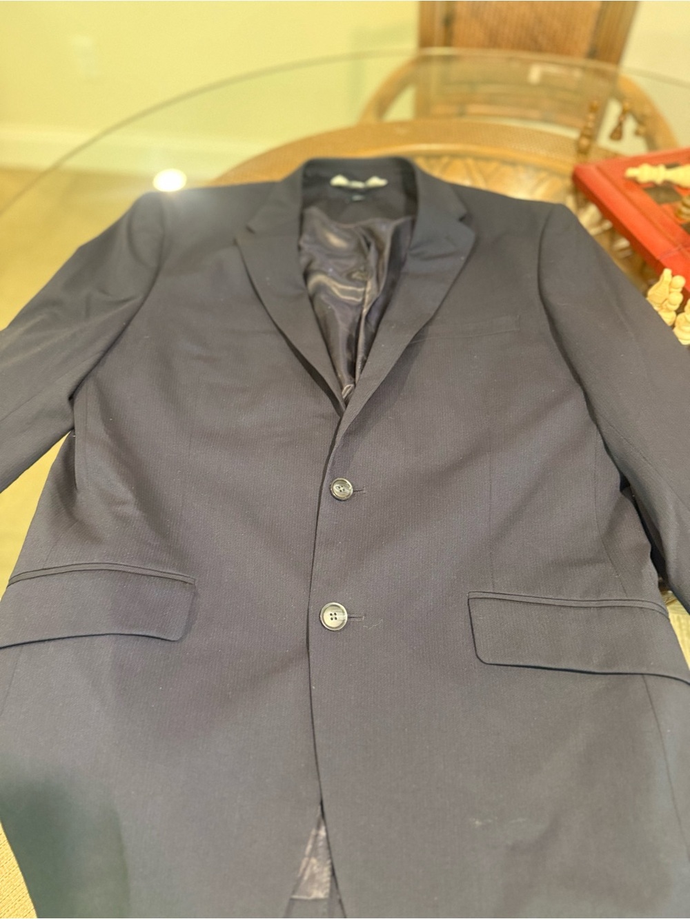 Perry Ellis Navy Blue Two-Button Men's Blazer